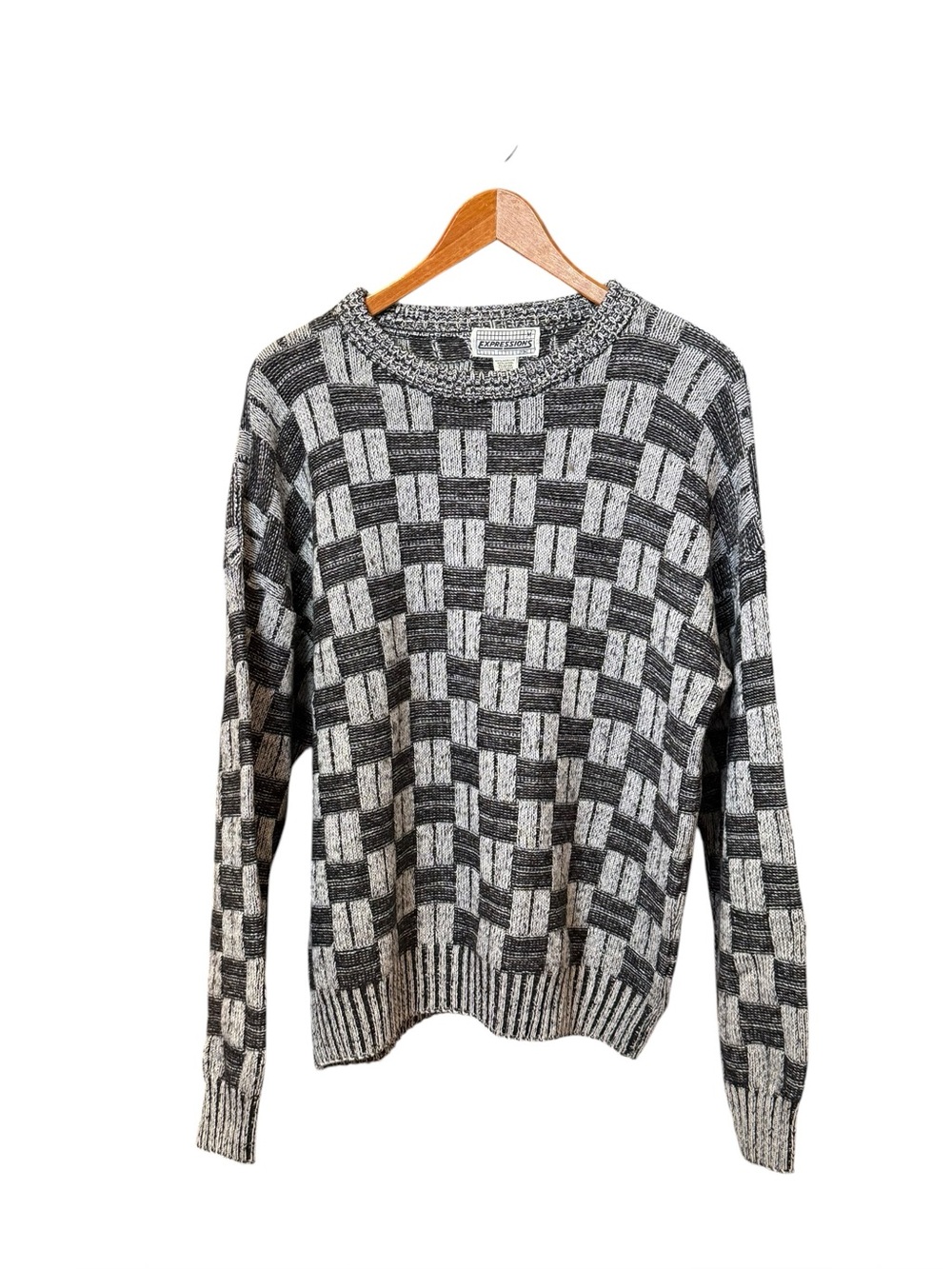 Expressions Vintage Italian Wool Blend Geometric Sweater Men’s M